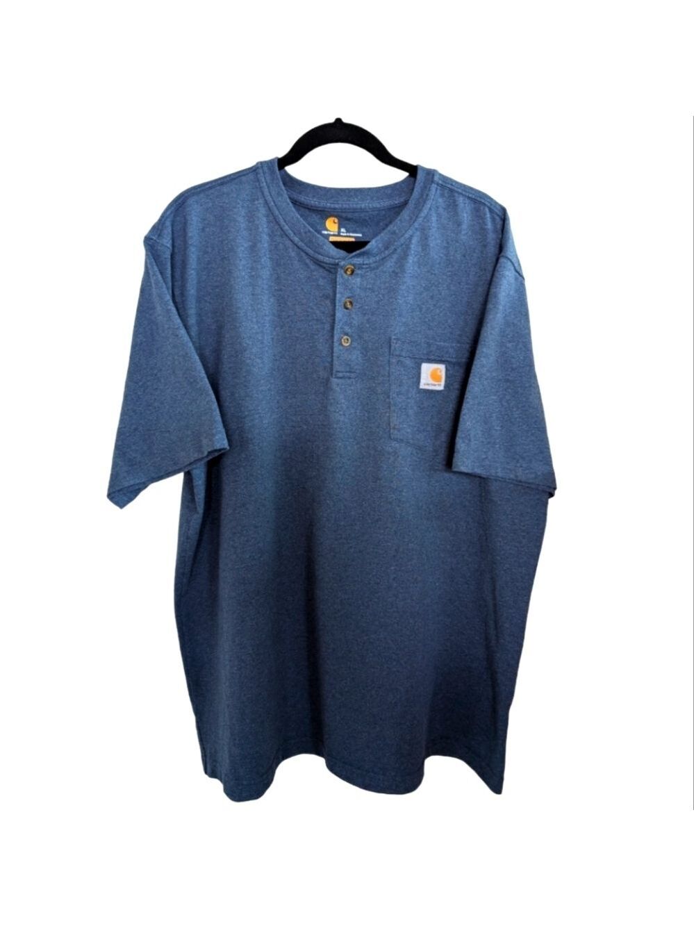 Carhartt SS Original Fit Denim Blue Henley Size XL EUC